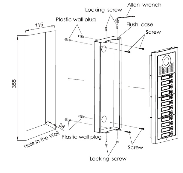 Installation view of door camera lobby unit
